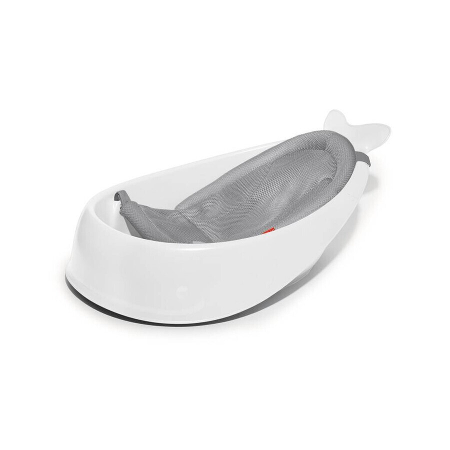 SKIP HOP Vasca da bagno con cuscinetto ergonomico Moby 3 fasi bianco 1×1 pz, vasca da bagno