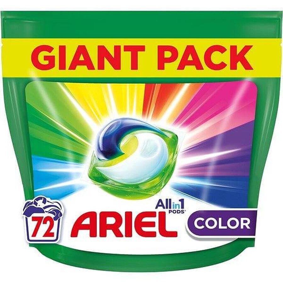 Ariel All-in-1 PODS Color, Cápsulas de Gel de Lavado, 72 Cápsulas de Gel de Lavado 1×72, Cápsulas de Gel de Lavado