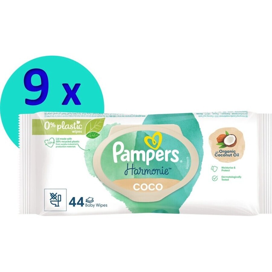 PAMPERS HARMONIE PROTECT&CARE WIPES 396KS 1×396 buc, șervețele umede