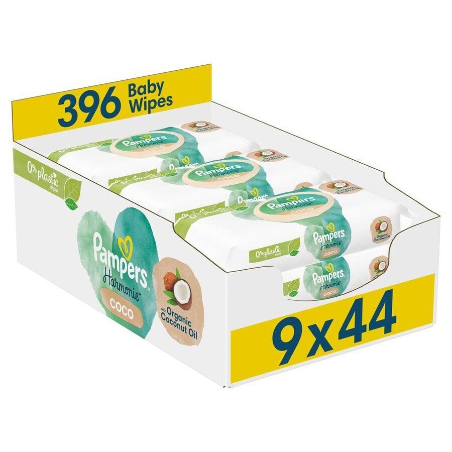 PAMPERS HARMONIE PROTECT&CARE WIPES 396KS 1×396 buc, șervețele umede