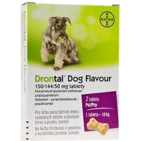 Drontal Hond Smaak 150/144/50 mg tabletten 1×2 tbl, diergeneeskundig preparaat