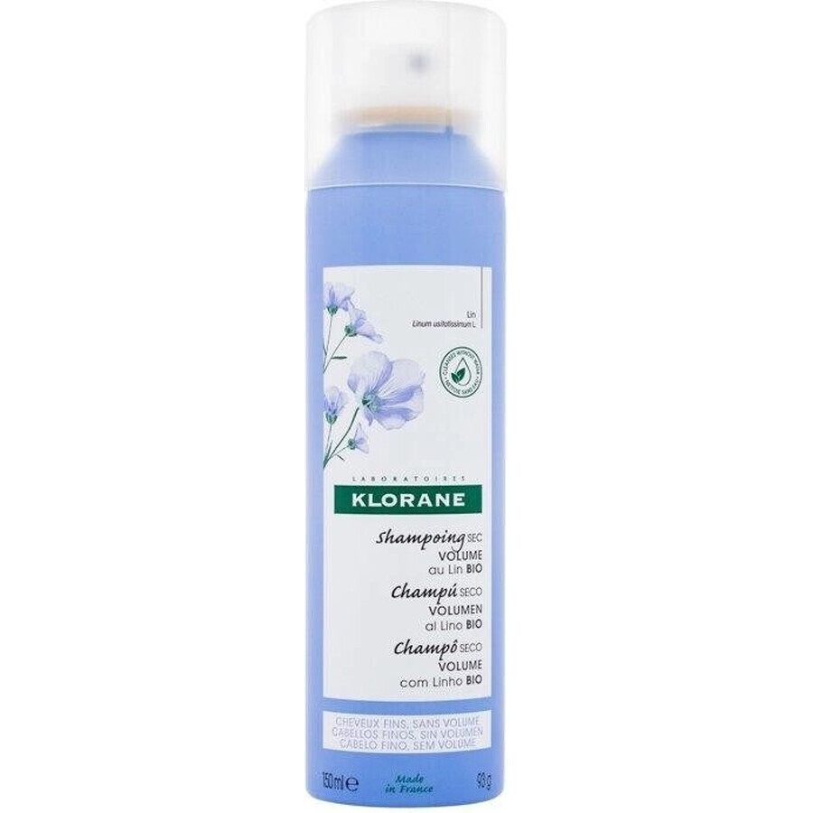 KLORANE Organic Flax Dry Shampoo for Volume 1×150ml, shampooing pour cheveux fins sans volume