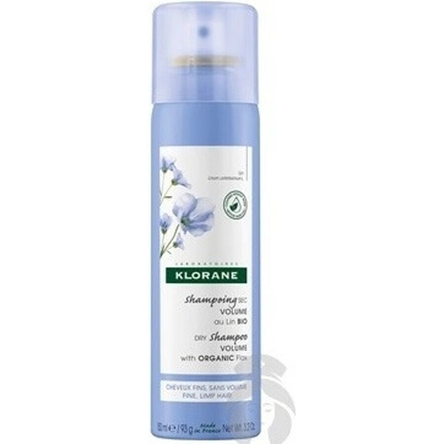 KLORANE Organic Flax Dry Shampoo for Volume 1×150ml, shampooing pour cheveux fins sans volume