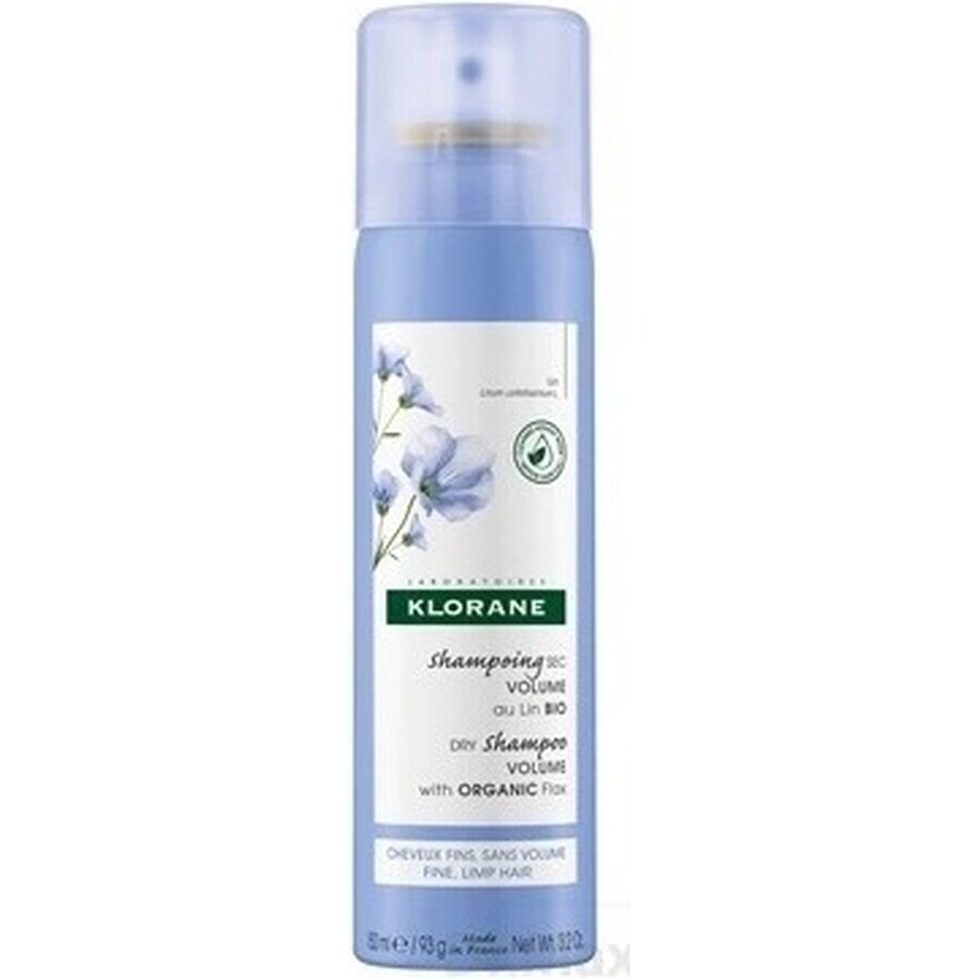 KLORANE Organic Flax Dry Shampoo for Volume 1×150ml, shampooing pour cheveux fins sans volume