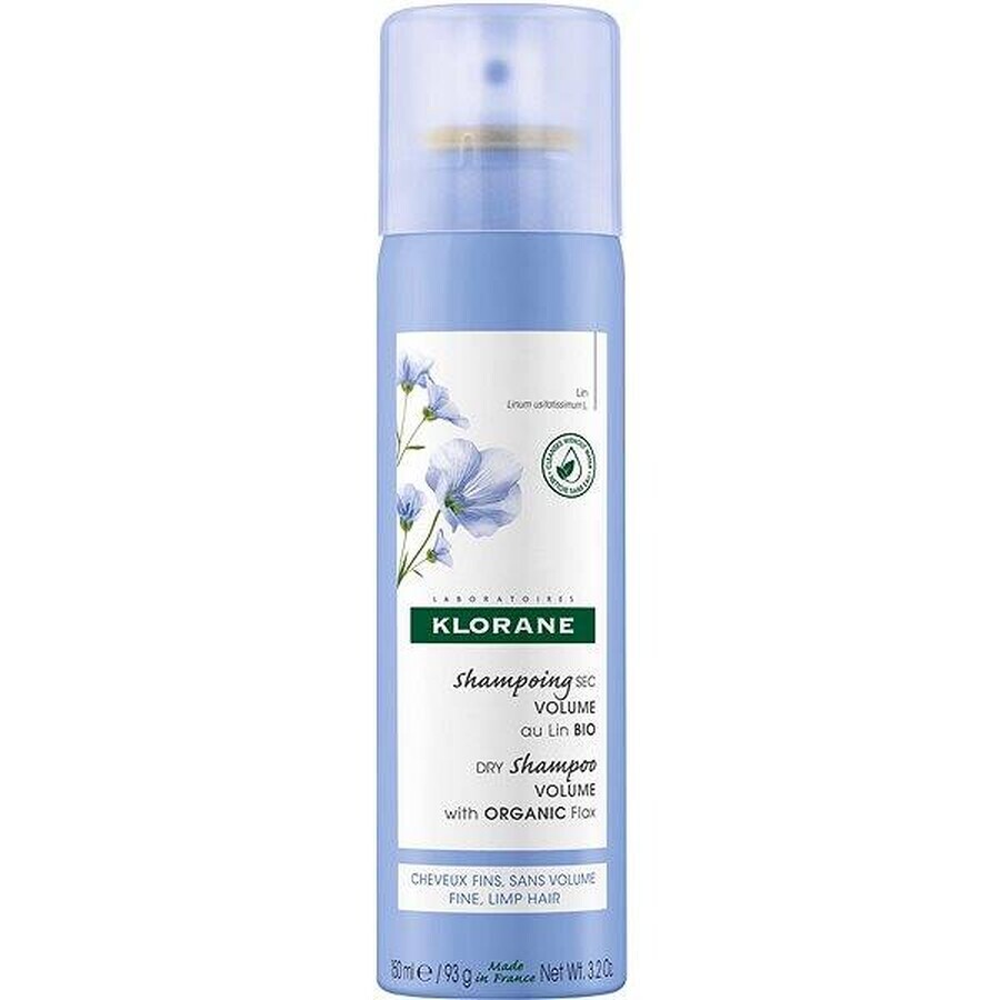 KLORANE Organic Flax Dry Shampoo for Volume 1×150ml, shampooing pour cheveux fins sans volume