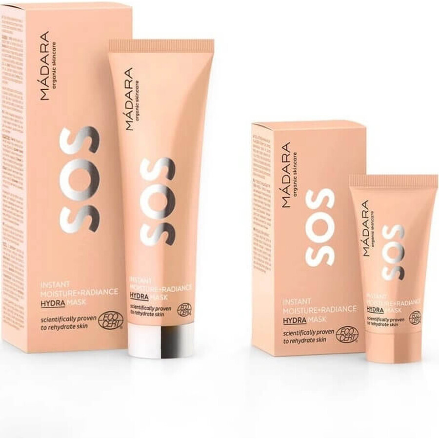 Mádara SOS Hydra Instant Moisturising Mask 1×60 ml, natürliche Hautpflegemaske