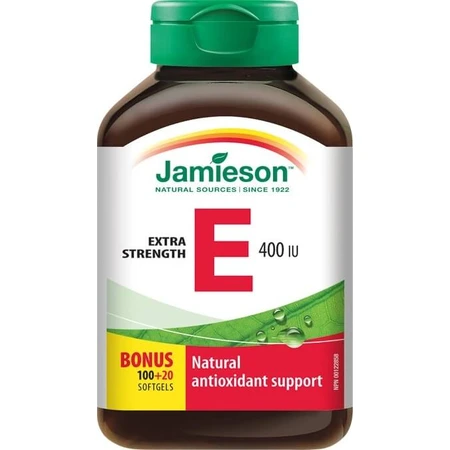JAMIESON VITAMINA E 400IU 1×120 cps, complemento alimenticio