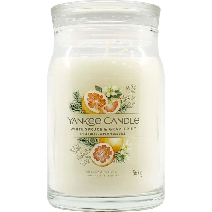 Vela perfumada Yankee Candle Signature Large White Spruce & Grapefruit 1×567 g, vela perfumada