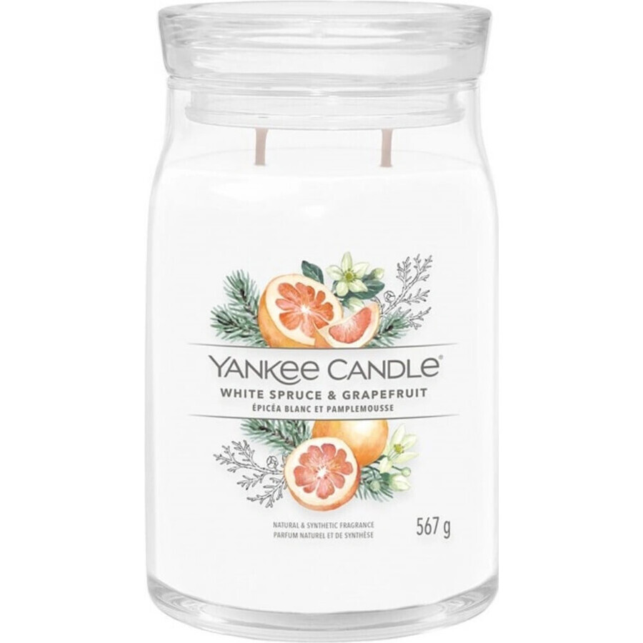 Vela perfumada Yankee Candle Signature Large White Spruce & Grapefruit 1×567 g, vela perfumada