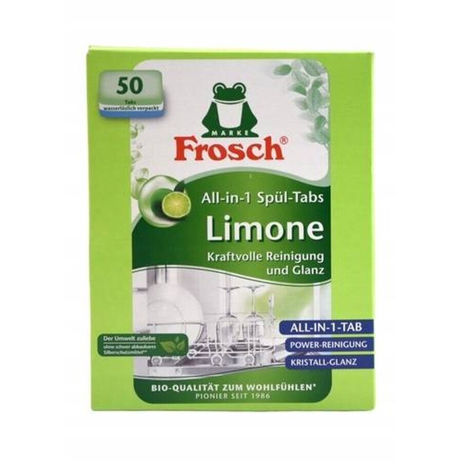 Frosch ECO Dishwasher tablets all in 1 Lemon 1×50 pcs, dishwasher tablets