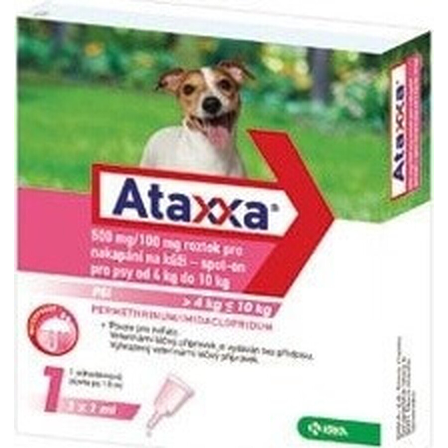 Ataxxa 500 mg/100 mg (honden van 4 kg tot 10 kg) 1×1 ml, oplossing voor honden