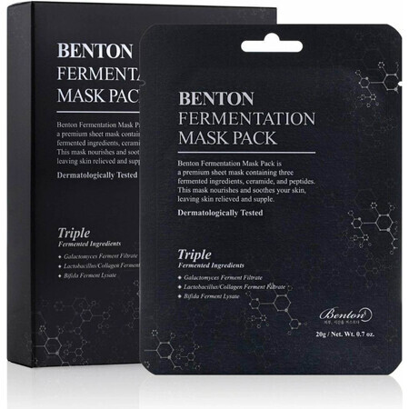 Benton Fermentatie Maskerverpakking 20 g * 10 vellen 1×20 g * 10 vellen