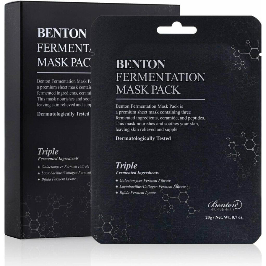 Benton Fermentatie Maskerverpakking 20 g * 10 vellen 1×20 g * 10 vellen