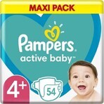 Pampers Active Baby Baby MP S4+ 1×54 pcs, taille S4+, couches pour bébés