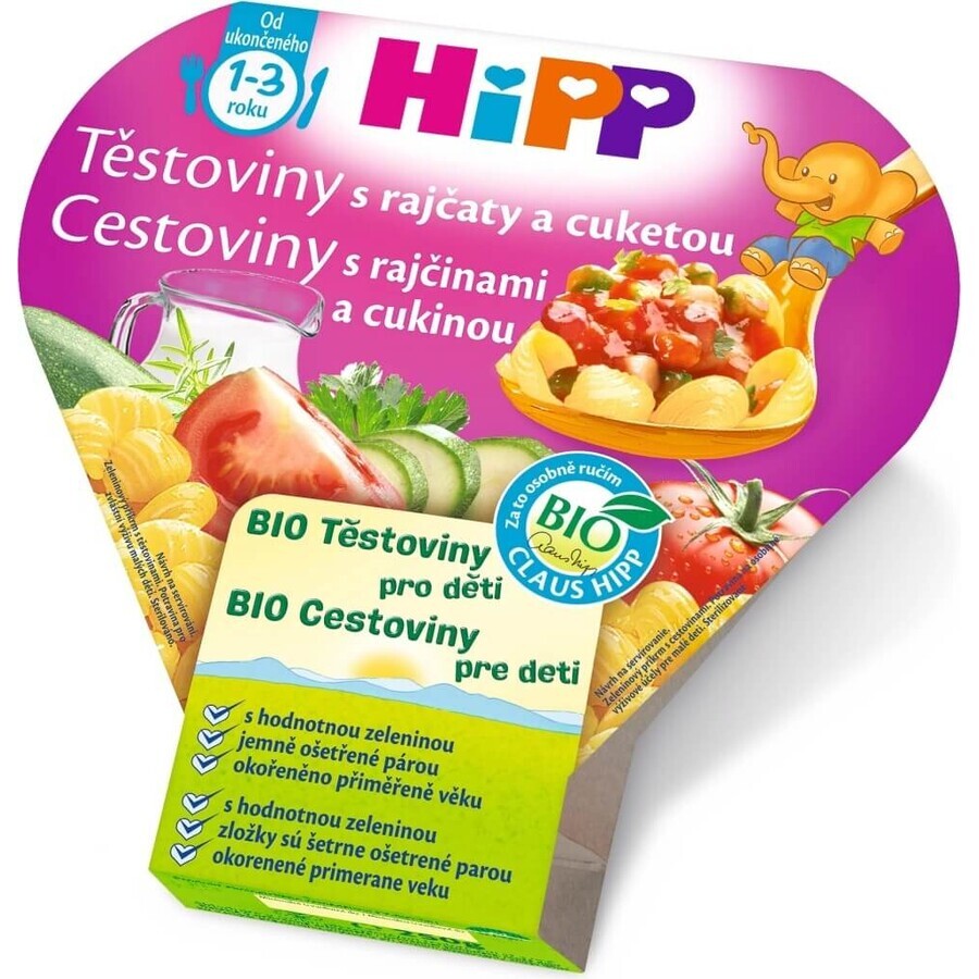 HIPP BIO Nudeln mit Tomaten und Zucchini 1×250 g, Babynahrung