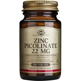 Solgar Zinc 22 mg Zinc Picolinate 100 tablets 1×100 tbl, food supplement