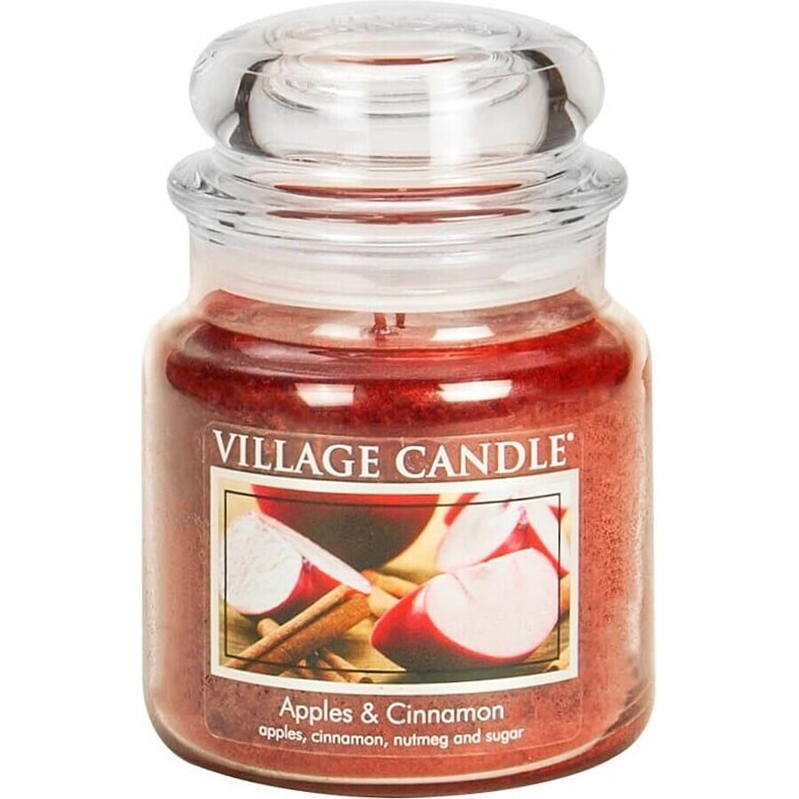 Village Candle Scented Candle in glass - Apple and cinnamon, medium 1×1 pc