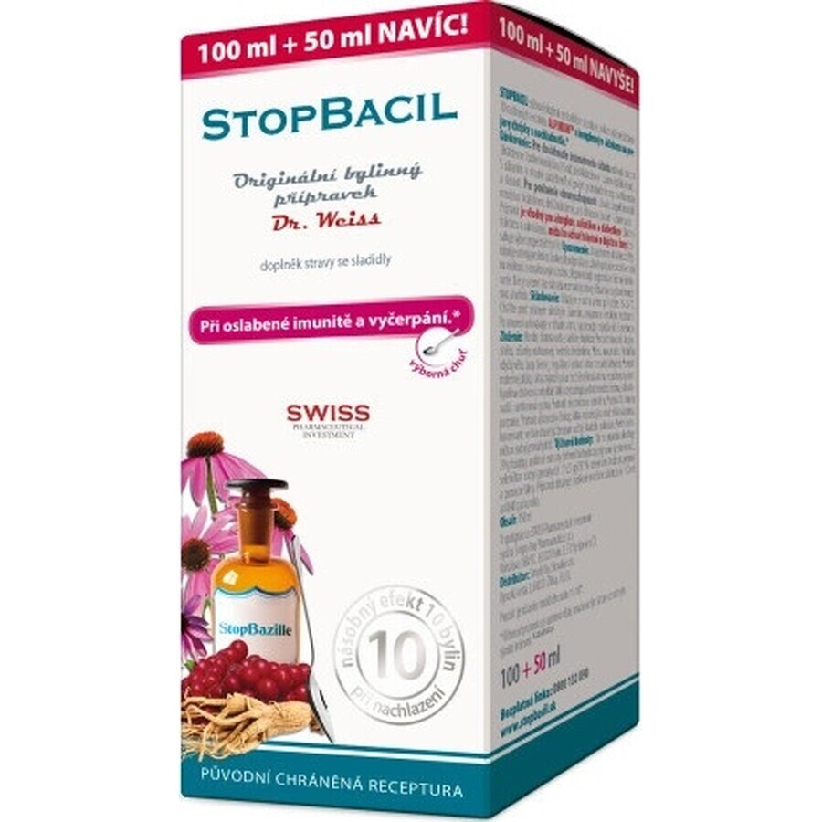 STOPBACIL Medische hoestsiroop Dr Weiss 1×150 ml, hoestsiroop