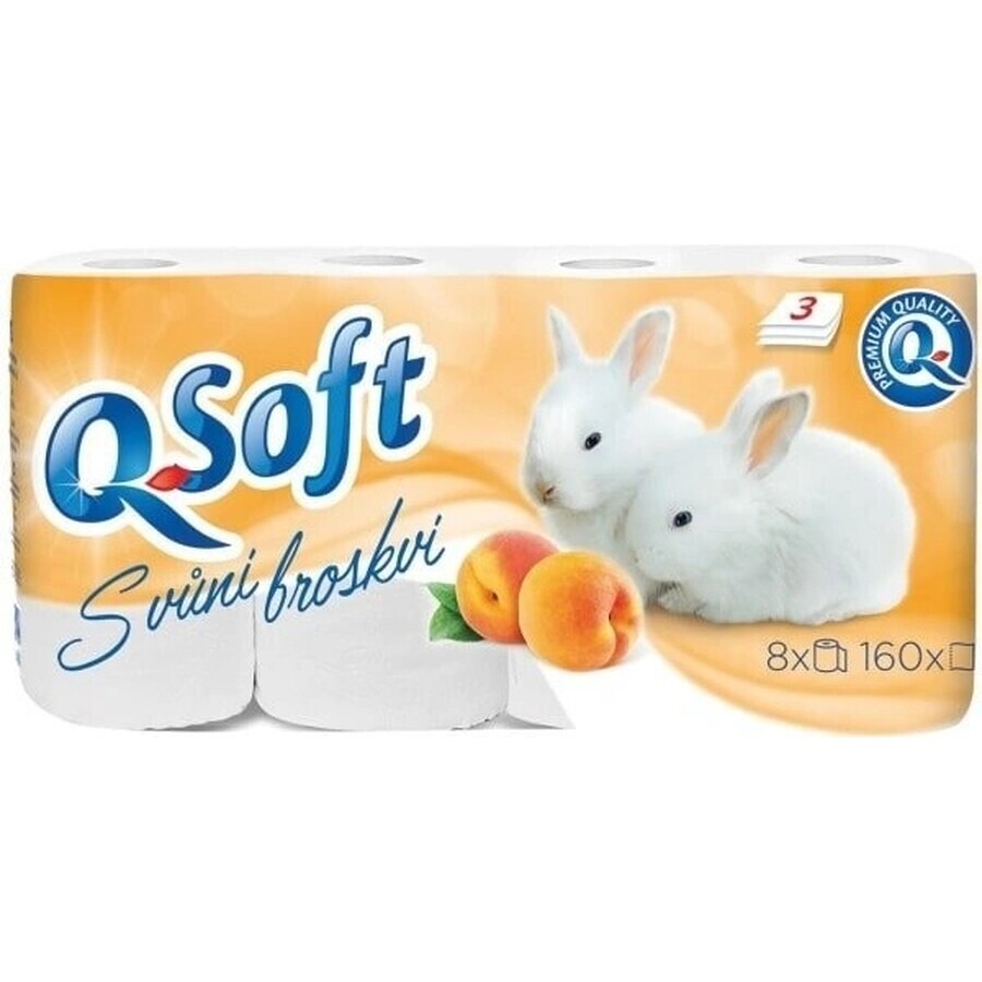 Papier hygiénique Q SOFT 3 plis 1×8 pièces, goût pêche