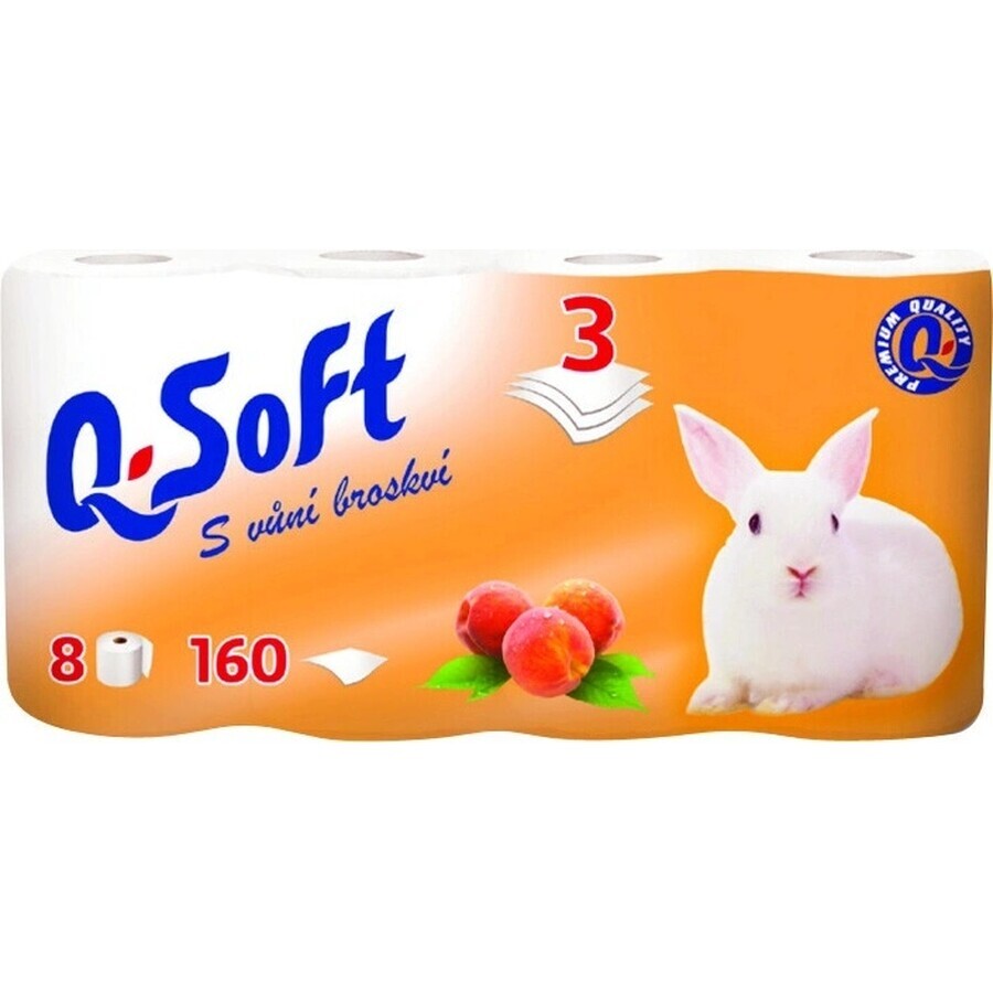 Papier hygiénique Q SOFT 3 plis 1×8 pièces, goût pêche