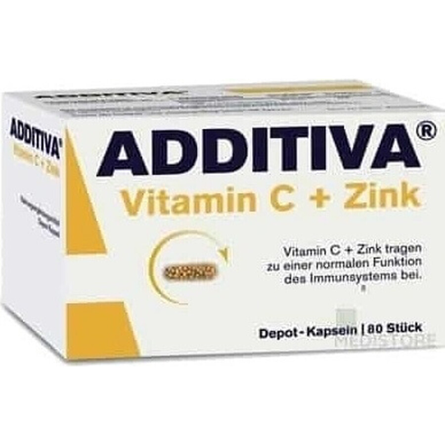 ADDITIVA VITAMIN C+ ZINOC 80TBL 1×80 tbl, Nahrungsergänzungsmittel