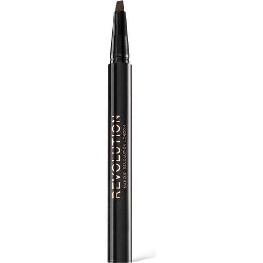 Revolution Hair Stroke Brow Pen Medium Brown 1×0.50 ml, crayon à sourcils