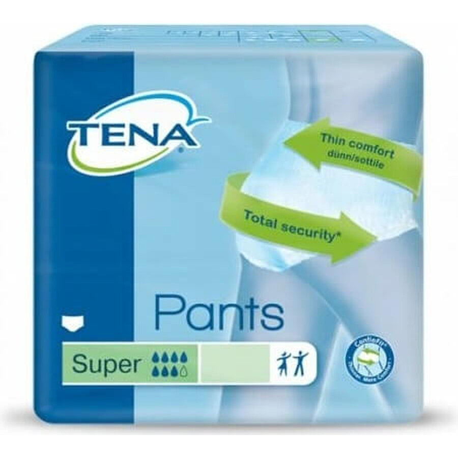 TENA PANTS SUPER LARGE 1×12 pcs, elastic absorbent briefs, absorption 2010 ml, hip circumference 100-135 cm