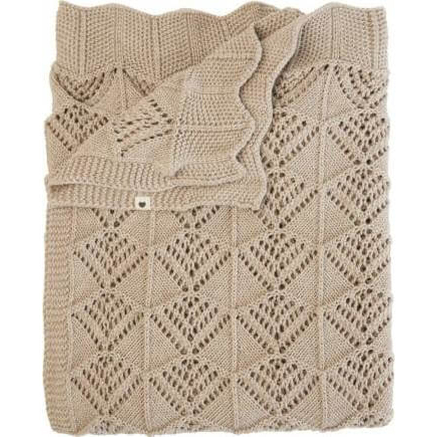 BIBS organic cotton knitted wool blanket, Vanilla 1×1 pc, blanket