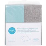 CEBA Protège-matelas de remplacement Gris clair Mélange+Turquoise 1×2 pièces, taille 50x70-80 cm