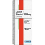 GENERICA Calcium + Vitamine C 1000 mg 1×10 tbl, voedingssupplement