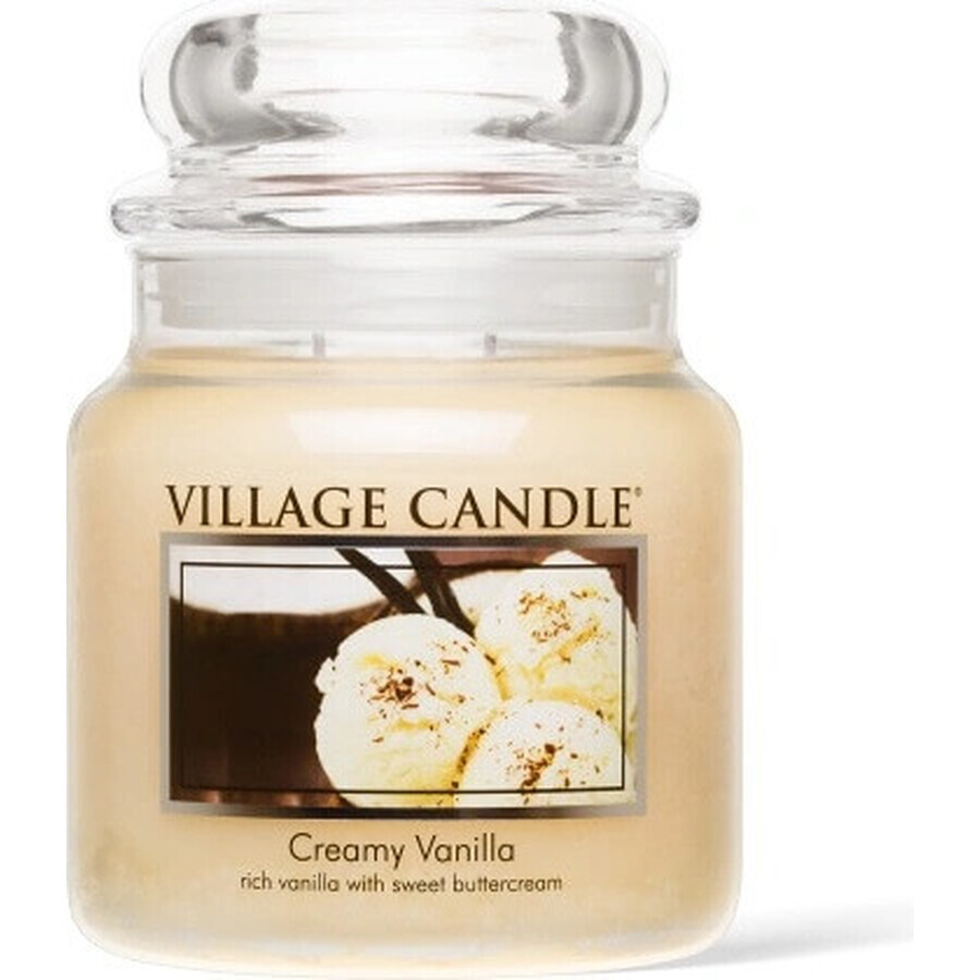 Village Candle Candela profumata in bottiglia - Creamy Vanilla - Gelato alla vaniglia, media 1×1 pz.