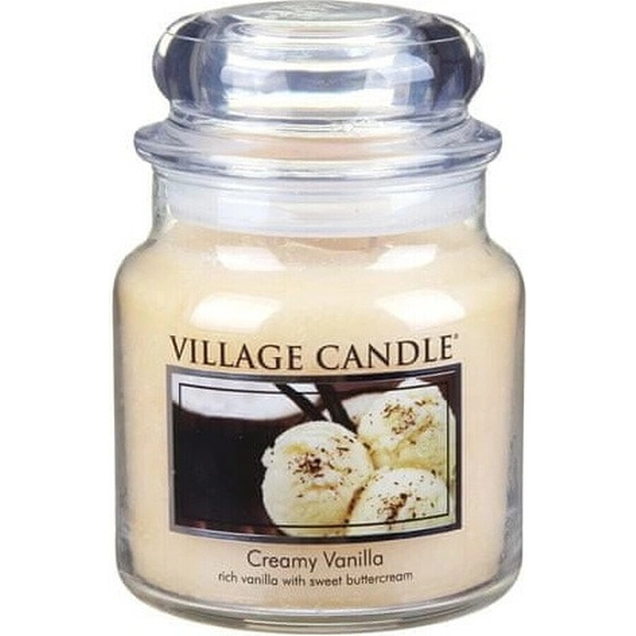 Village Candle Candela profumata in bottiglia - Creamy Vanilla - Gelato alla vaniglia, media 1×1 pz.