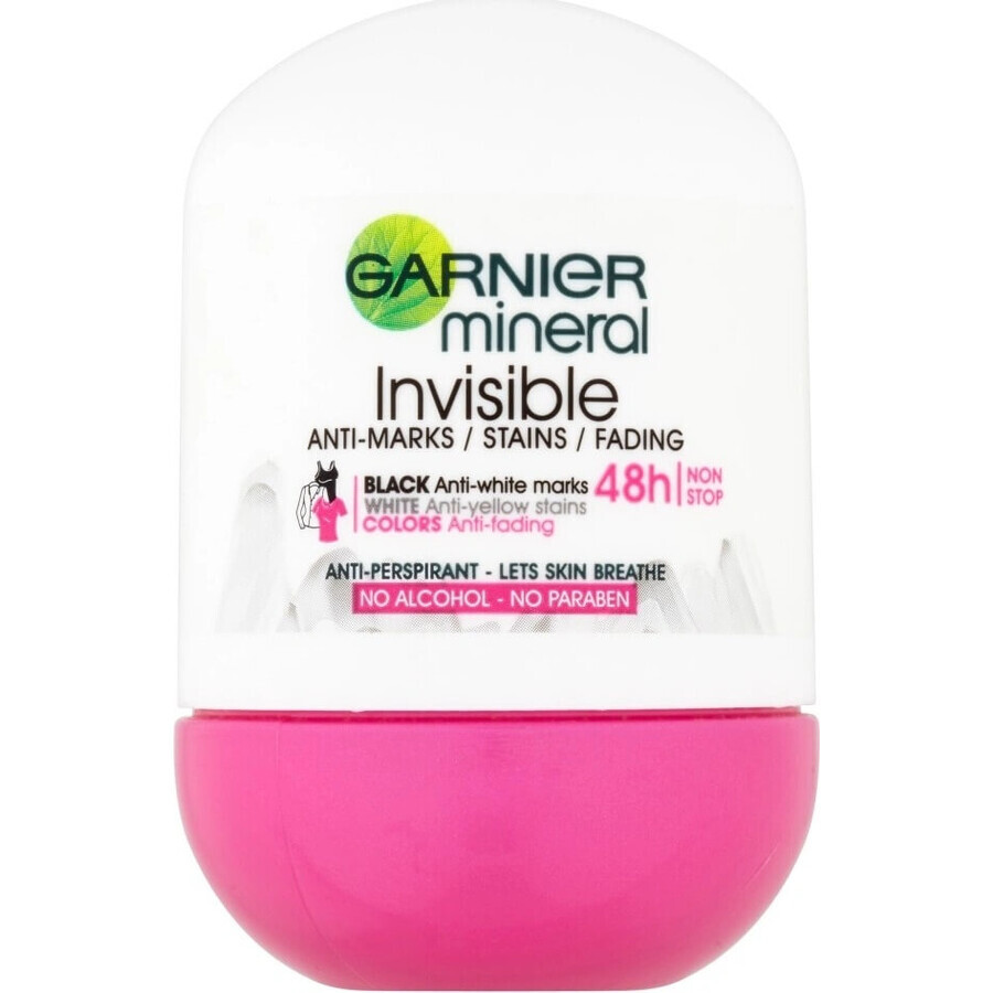 Garnier Invisible 48h 1×50 ml, perla antitraspirante contro le macchie