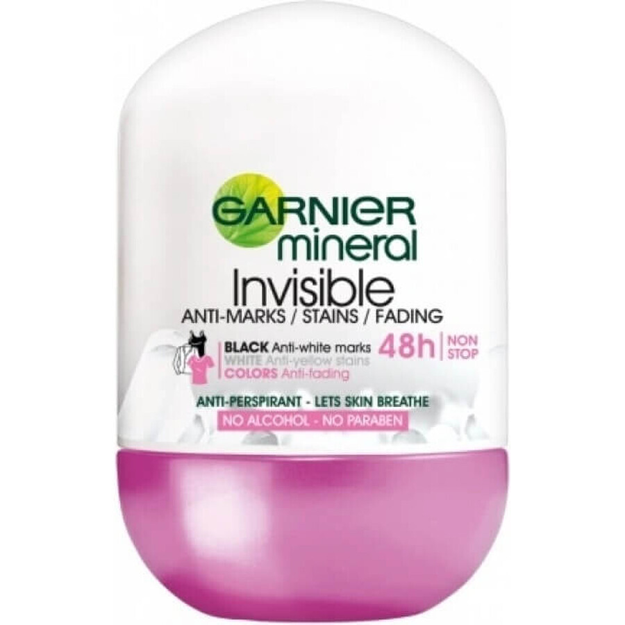 Garnier Invisible 48h 1×50 ml, perla antitraspirante contro le macchie