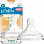 Dr. BROWN'S OPTIONS+ LEVEL 1 1×2 pcs, col large, silicone, 0M+