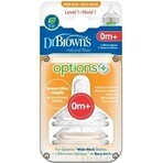 Dr. BROWN'S OPTIONS+ LEVEL 1 1×2 pcs, col large, silicone, 0M+