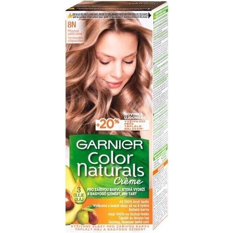 Garnier Color Naturals colore permanente per capelli 8N colore permanente per capelli 8N biondo medio 1×1 pezzo, colore per capelli