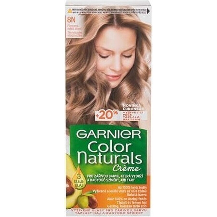 Garnier Color Naturals colore permanente per capelli 8N colore permanente per capelli 8N biondo medio 1×1 pezzo, colore per capelli