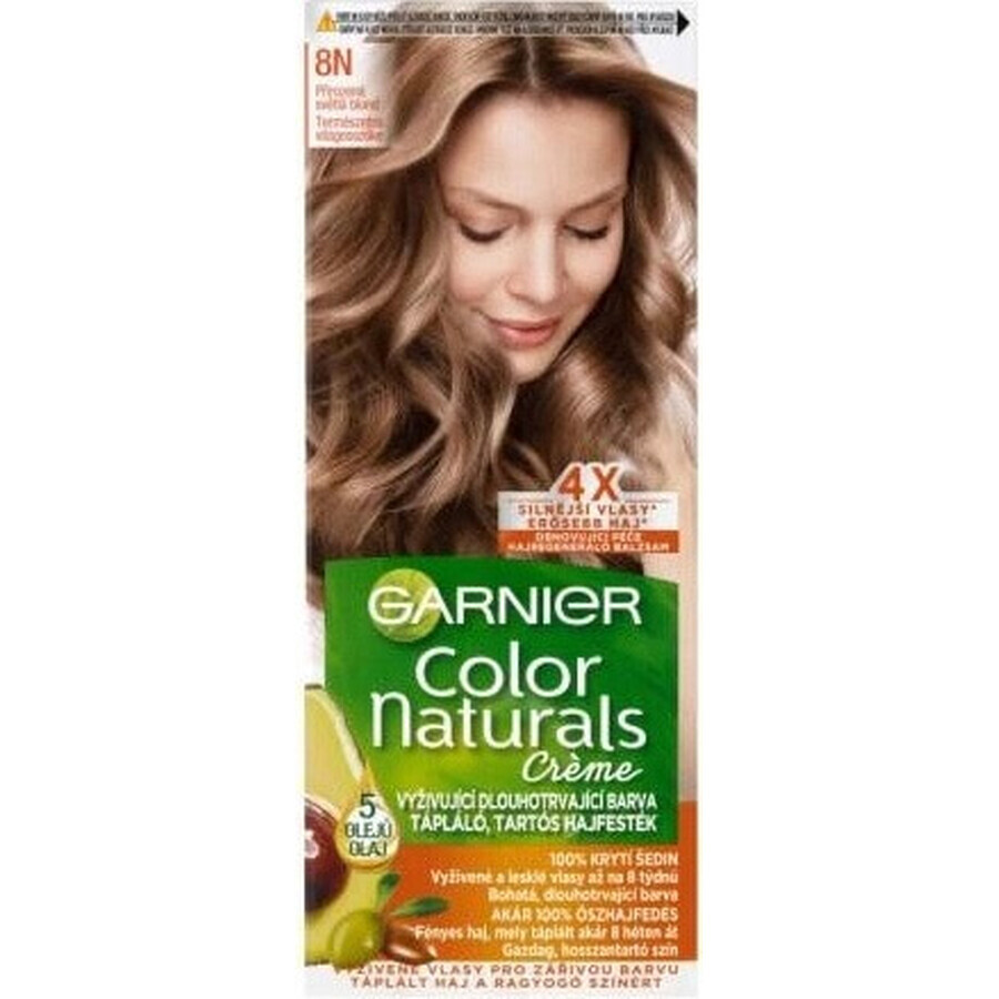 Garnier Color Naturals colore permanente per capelli 8N colore permanente per capelli 8N biondo medio 1×1 pezzo, colore per capelli