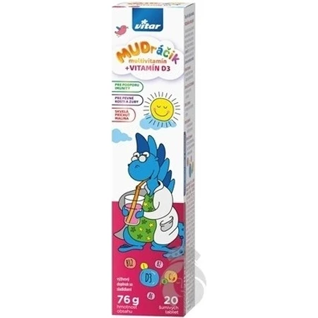 VITAR MUDráčik multivitamínico + VITAMINA D3 1×20 tbl