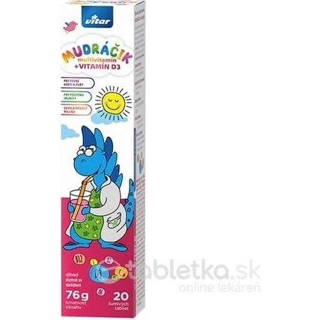 VITAR MUDráčik multivitamínico + VITAMINA D3 1×20 tbl