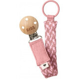 BIBS Paci Paci Braid clip per ciuccio, Dusty Pink / Baby Pink 1×1pc, clip per ciuccio rosa