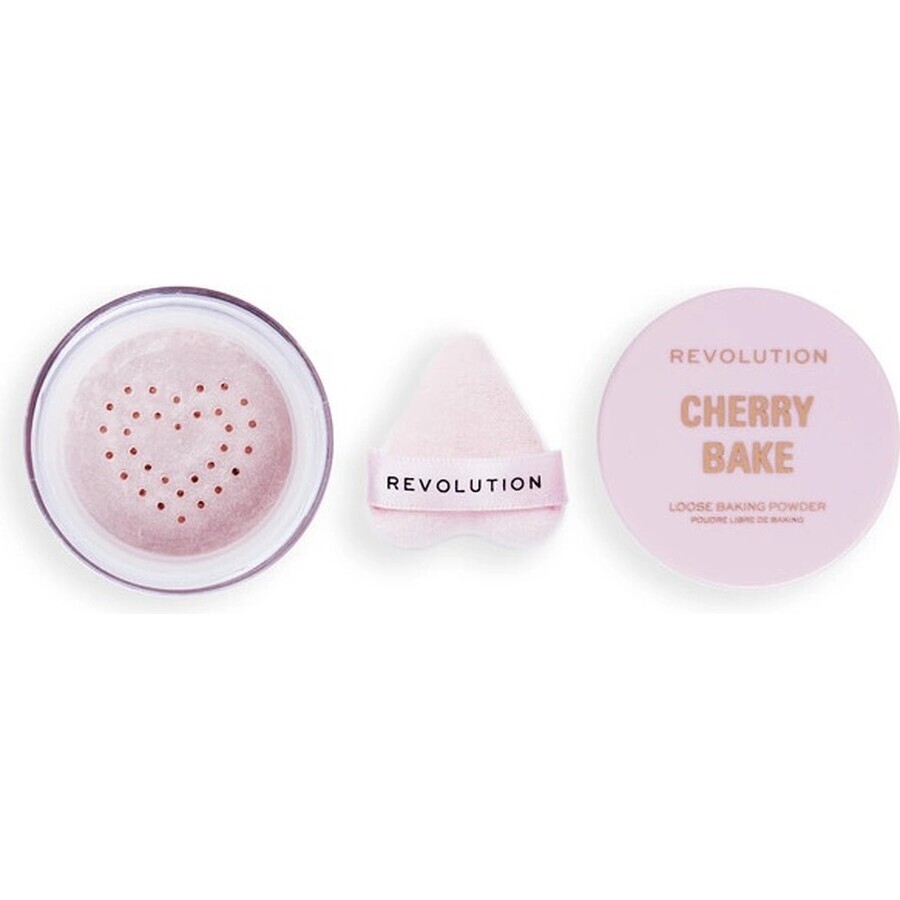 Revolution, Cherry Bake Loose Powder & Puff 1×3,2 g, pudră