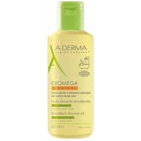 A-DERMA EXOMEGA CONTROL HUILE LAVANTE ÉMOLLIENTE 1×200 ml, Duschöl