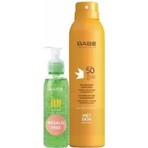 BABÉ SUN Sonnenschutzspray SPF 50 + Aloe vera Gel, 1x1 Set 1x200 + 90 ml, Sonnenschutzspray + Geschenk: kühlendes Gel