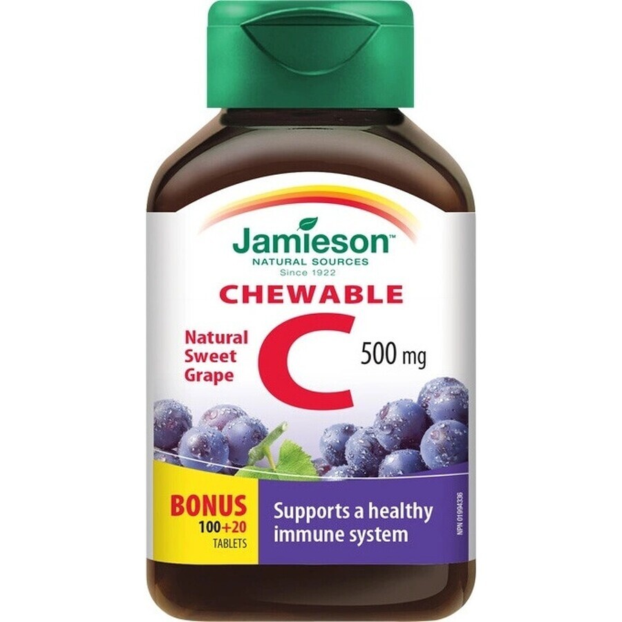 JAMIESON VITAMIN C 500 mg Weintraube 1×120 tbl, VITAMIN C, Weintraube