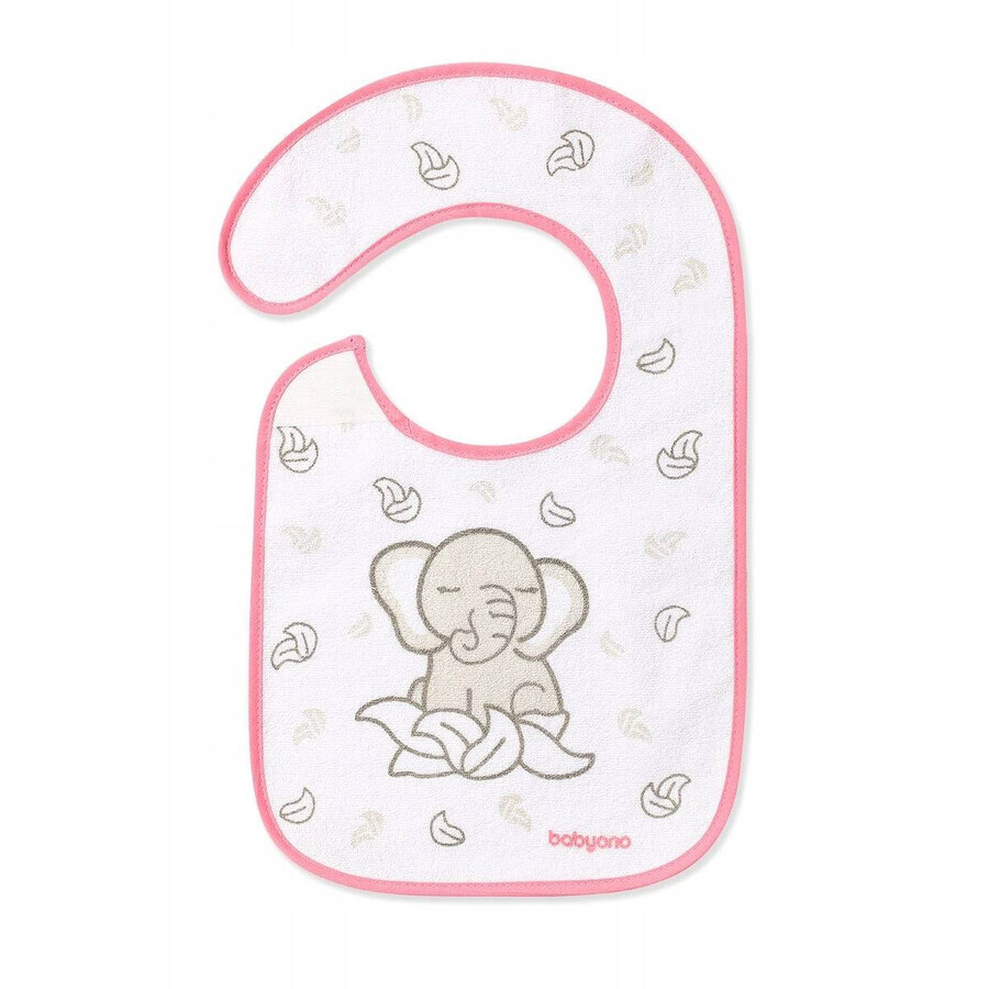 BABYONO Frottee-Lätzchen, mittel, wasserdicht Elefant 6m+ 1×1 St.