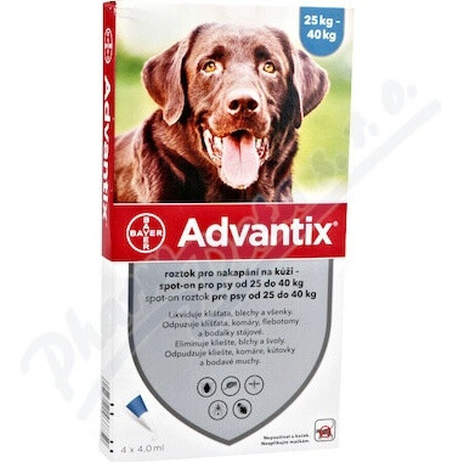 ADVANTIX SPOT-ON PES 4×4 ml, antiparasitäres Präparat zur Abwehr von Parasiten