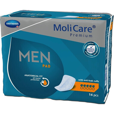 MoliCare Premium MEN PAD 5 Tropfen 1×14 Stück, Inkontinenzeinlagen für Männer