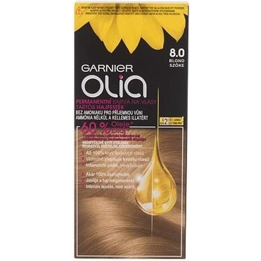 Garnier Olia Permanent Hair Colour 8.0 Blond 1×1 set, permanent hair colour